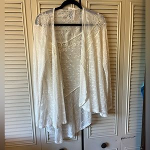 Junior Blu Planet, white lace cover/cardigan. brand new